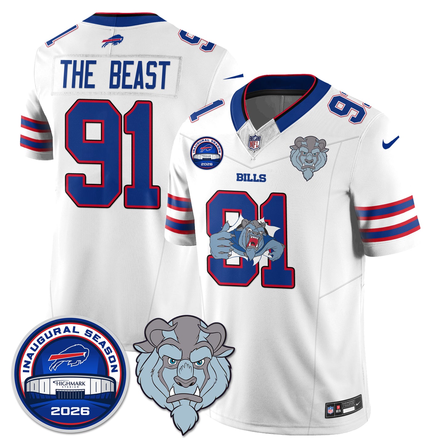 BUF x Hairy Blue Beast Edition Vapor Jersey - Stitched