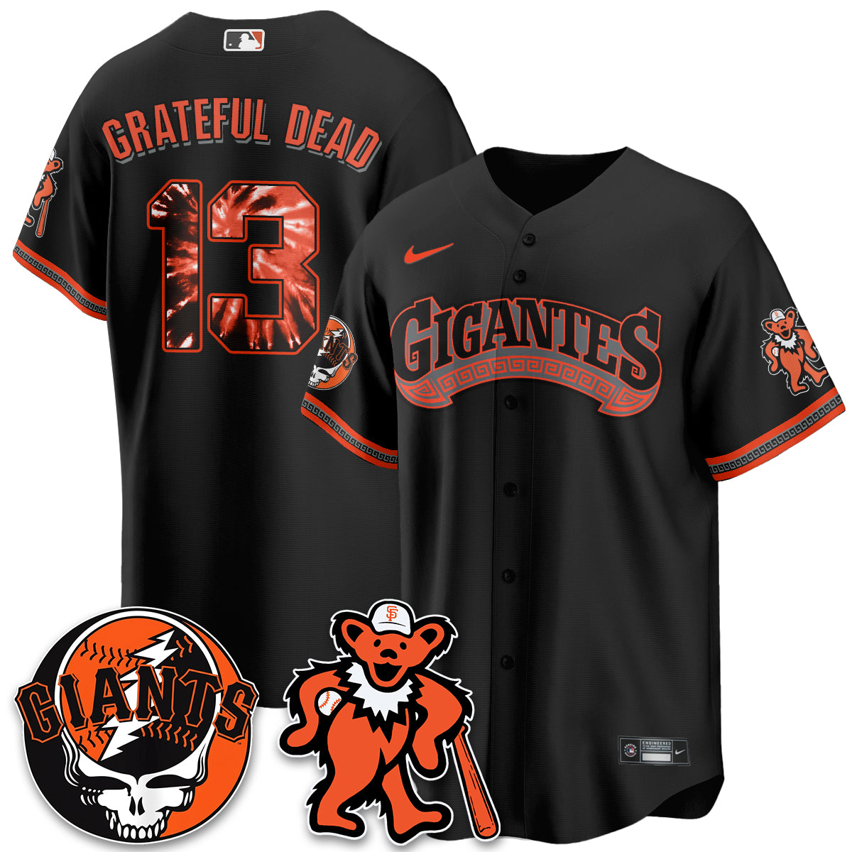 San Francisco Giants x Grateful Dead Vapor Jersey - Stitched