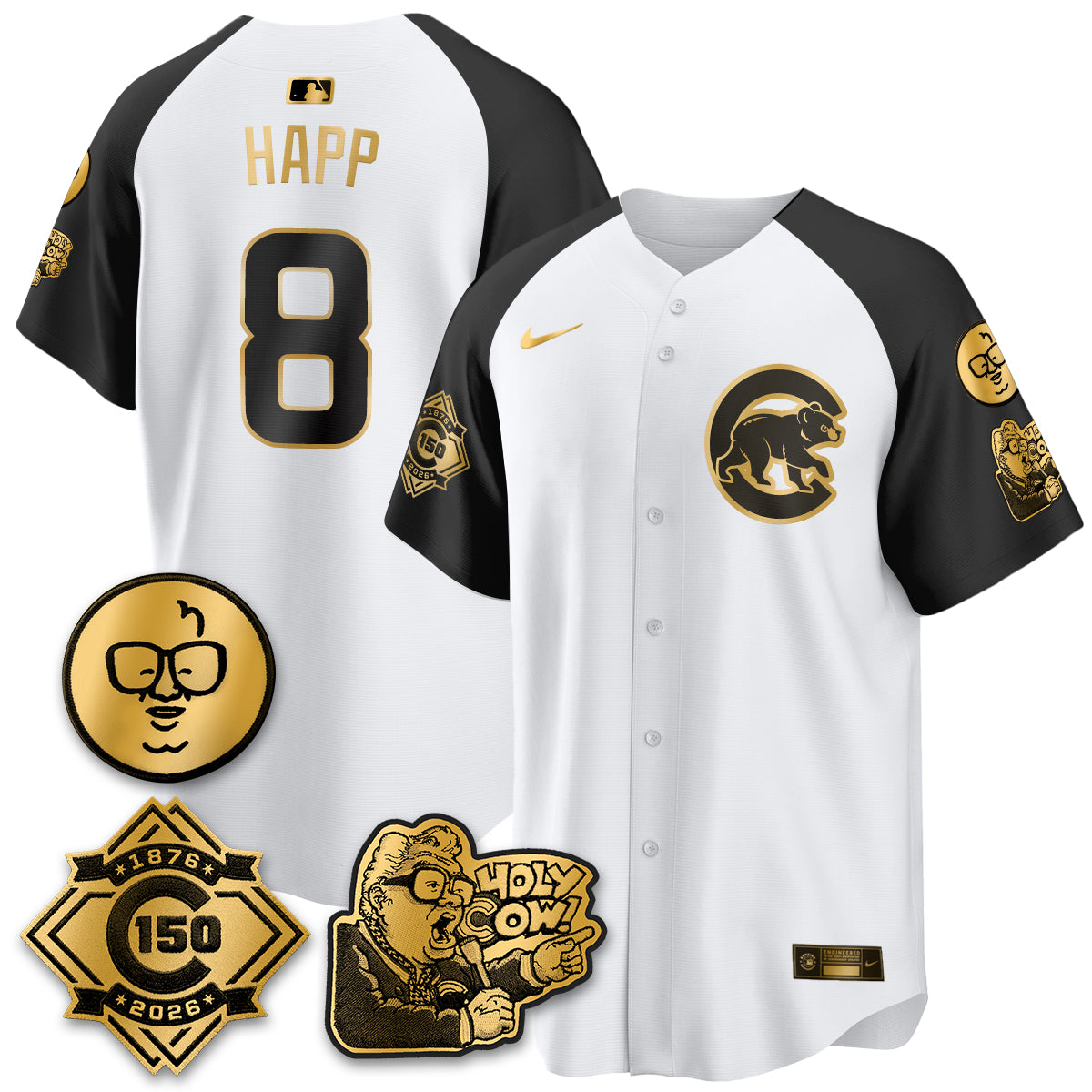 Chicago Cubs 150th Anniversary Harry Caray Holy Cow Vapor Premier Limited Jersey - All Stitched V3