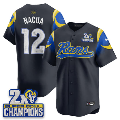 LAR 2X Champs Rivalries Baseball Vapor Jersey - Stitched