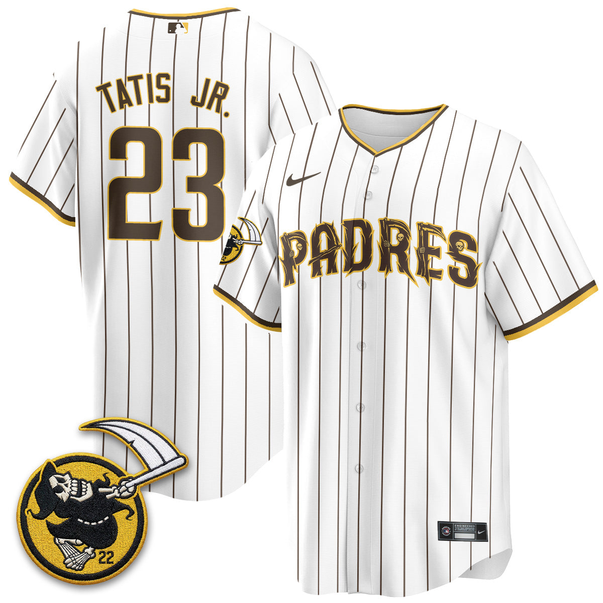 San Diego Padres x Grim Reaper Vapor Jersey - Stitched