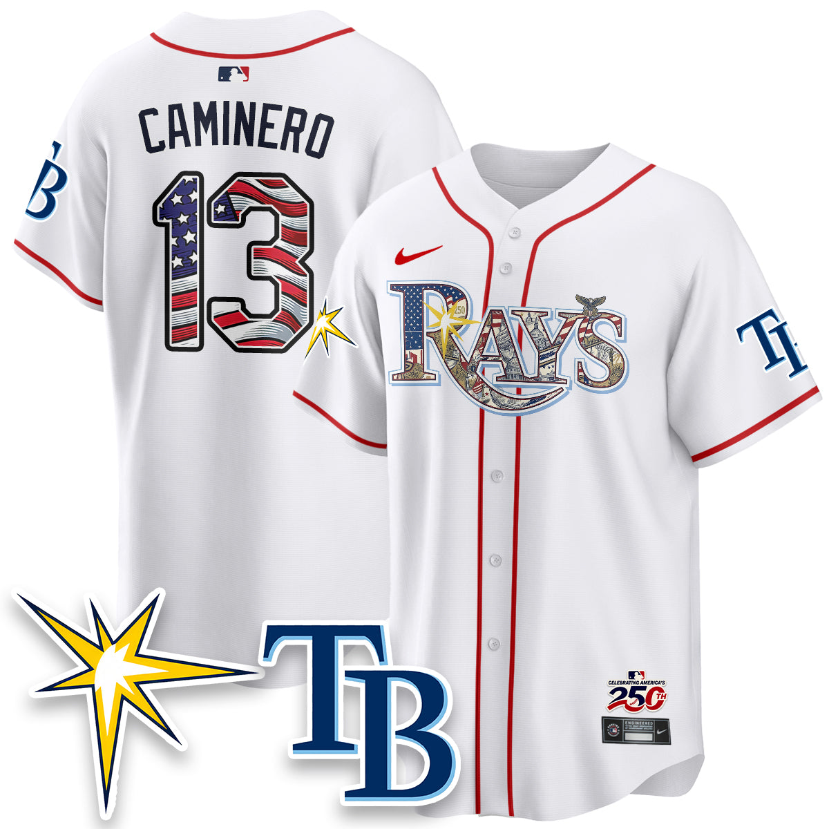 Tampa Bay Rays Independence Day USA 2026 Vapor Limited Jersey - Stitched