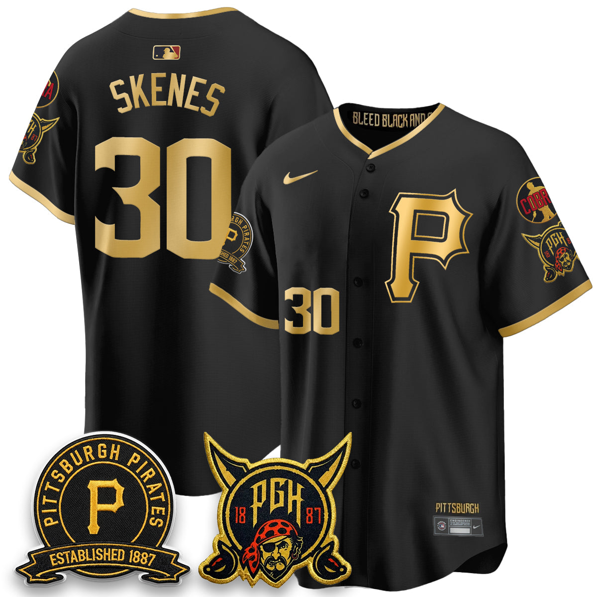 PIT 2026 City Connect Vapor Limited Jersey - Cobra & Est 1887 Patch - All Stitched