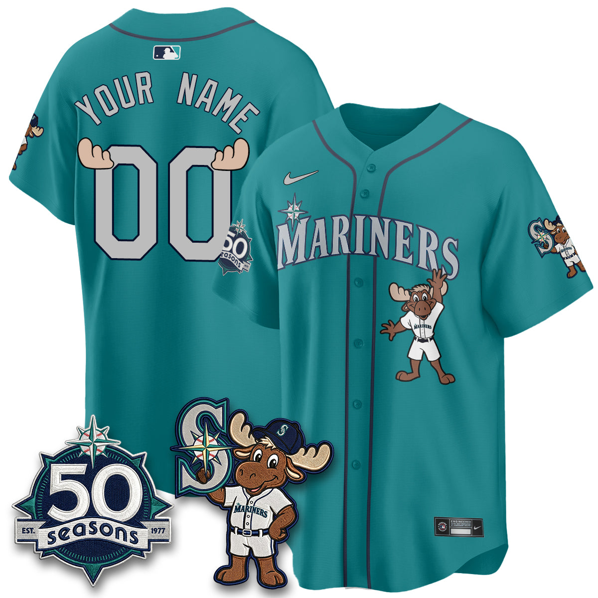 SEA Mascot Custom Jersey - All Stitched