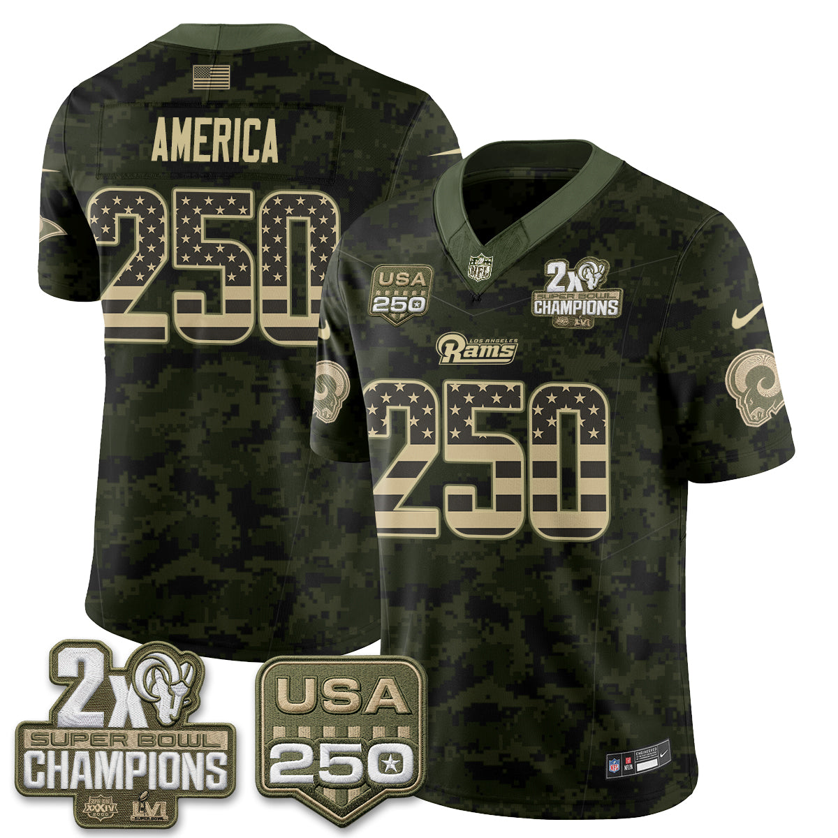 LAR 2026 Salute To Service Vapor Jersey - Stitched