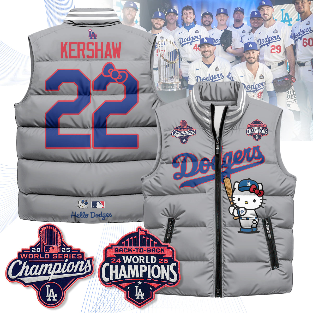 Los Angeles Dodgers Meow KT Edition Unisex Puffer Vest - Printed