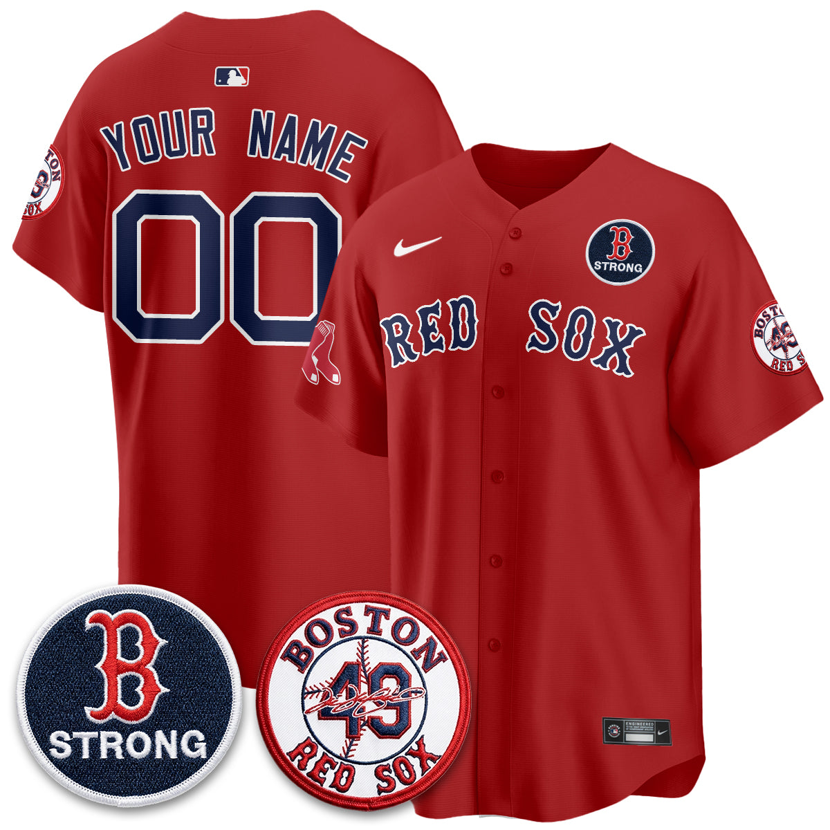 BOS Tim Wakefield Memorial Patch Vaper Premier Limited Custom Jersey - Stitched V2