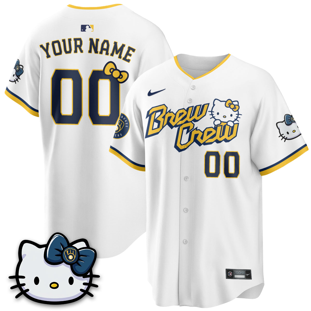 Custom Milwaukee Brewers x Meow KT Vapor Jersey - Stitched N1