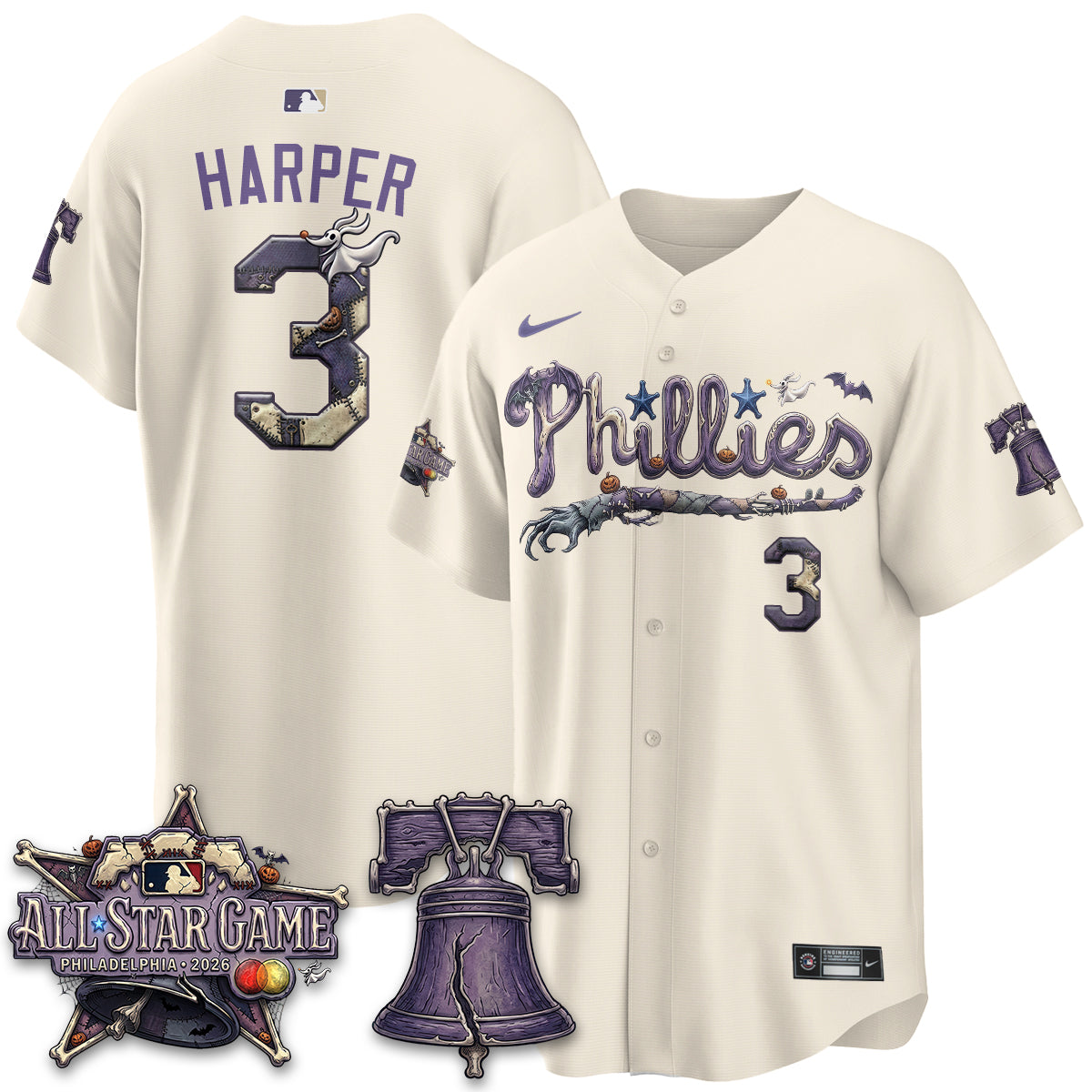 Philadelphia Phillies Nightmare Edition Vapor Jersey - Printed-NHM