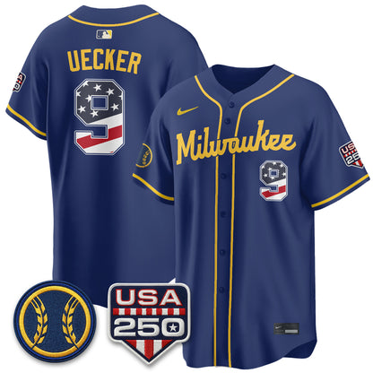 Milwaukee Brewers Fourth of July Vapor Limited Jersey - Stitched