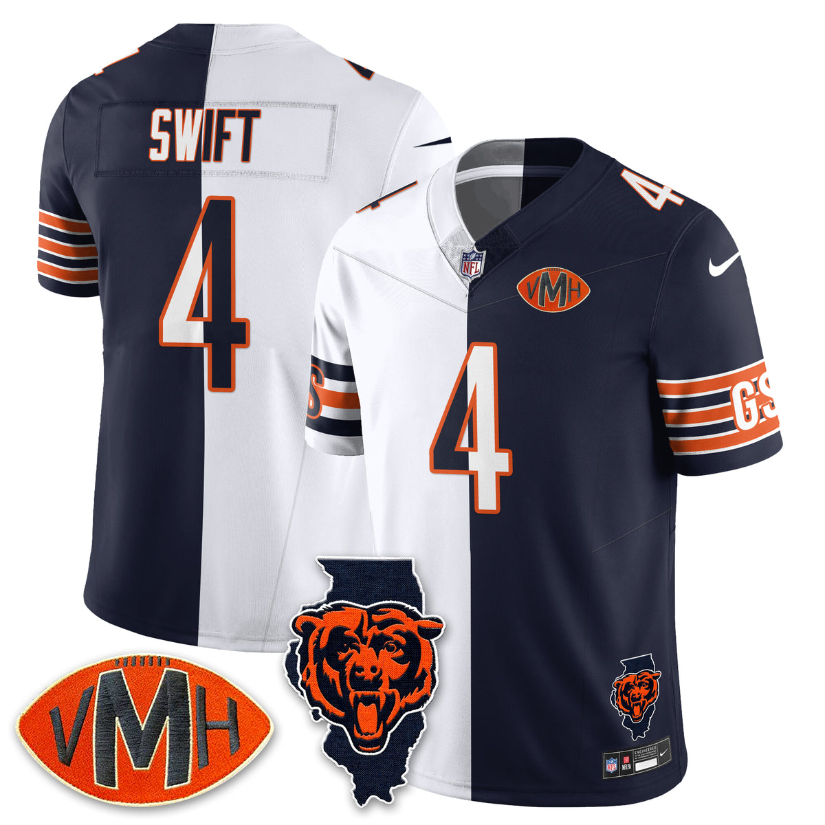 CHI Honor Virginia Halas McCaskey Split Edition - Stitched