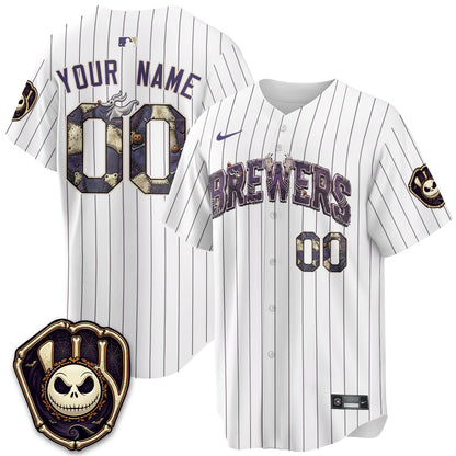 Milwaukee Brewers Nightmare Edition Vapor Custom Jersey - Printed