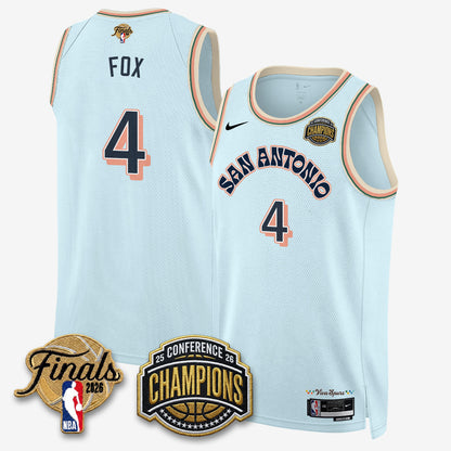 SAS 2026 NBA Western Conference Champions Vapor City Edition Jersey - Stitched