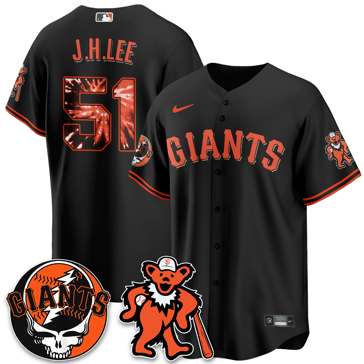 San Francisco Giants x Grateful Dead Vapor Jersey - Stitched