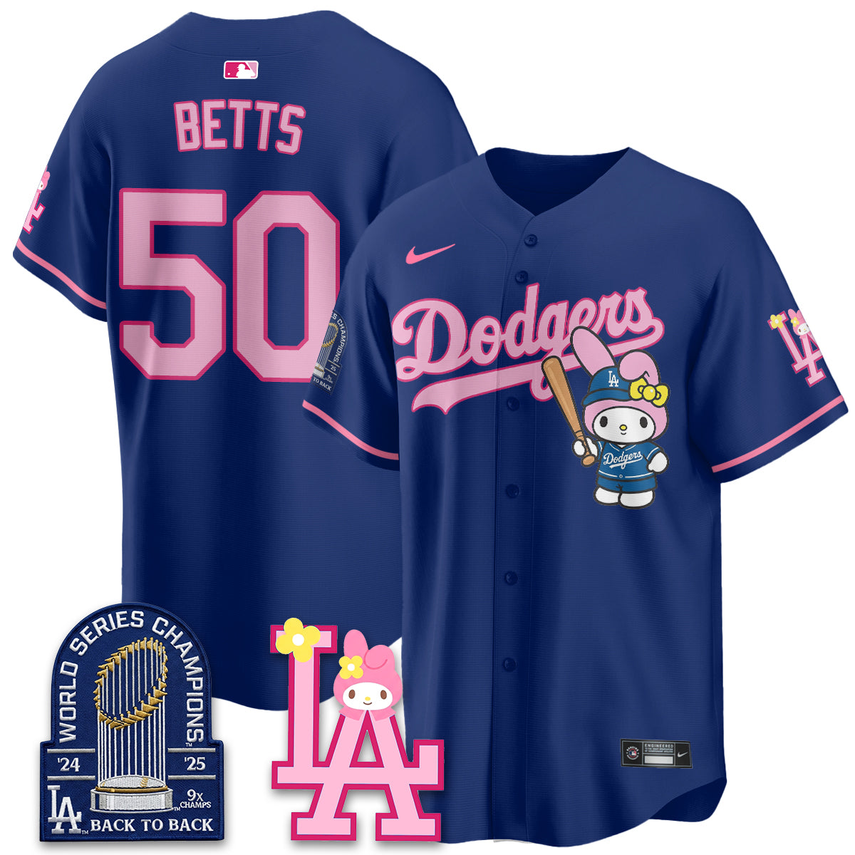 Los Angeles Dodgers My Melody Edition Vapor Jersey - Stitched