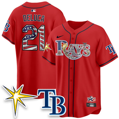 Tampa Bay Rays Independence Day USA 2026 Vapor Limited Jersey - Stitched