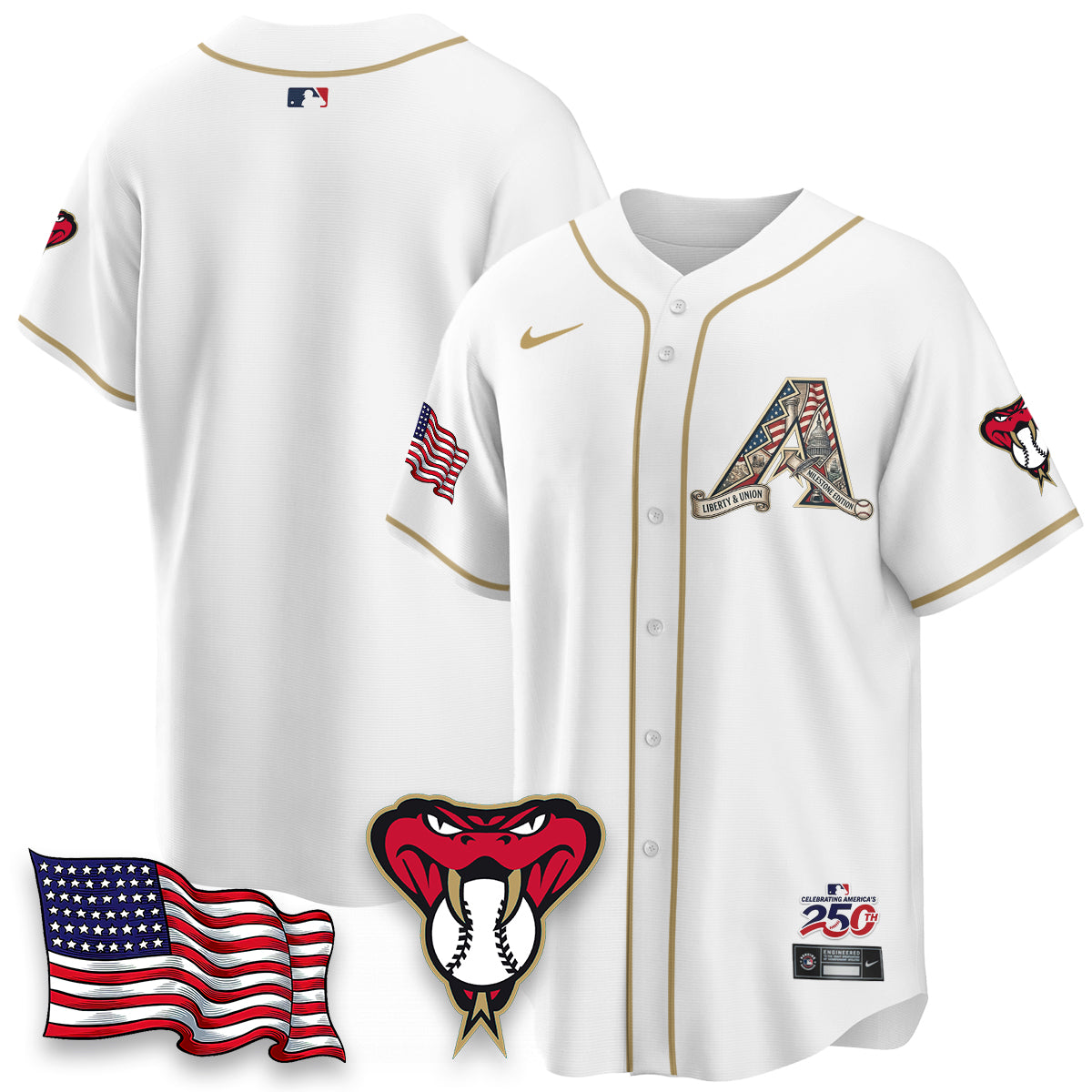 Arizona Diamondbacks 2026 Independence Day USA Vapor Limited Jersey - Stitched-NHM