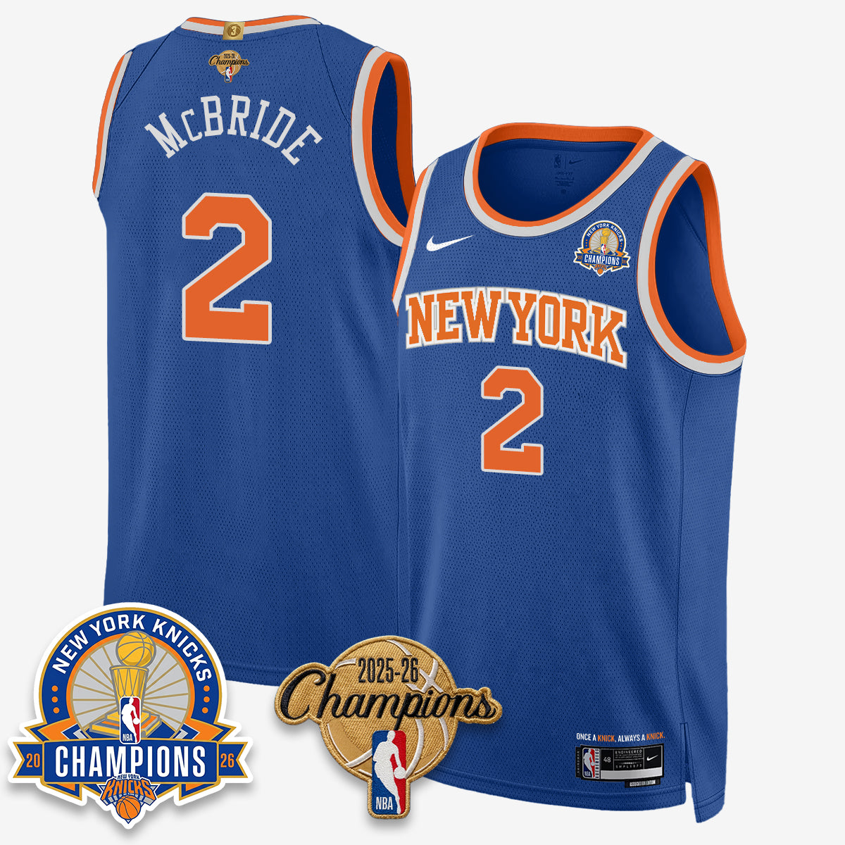 New York Knicks 2026 Basketball Champions Special Edition Vapor Jersey V2- Stitched