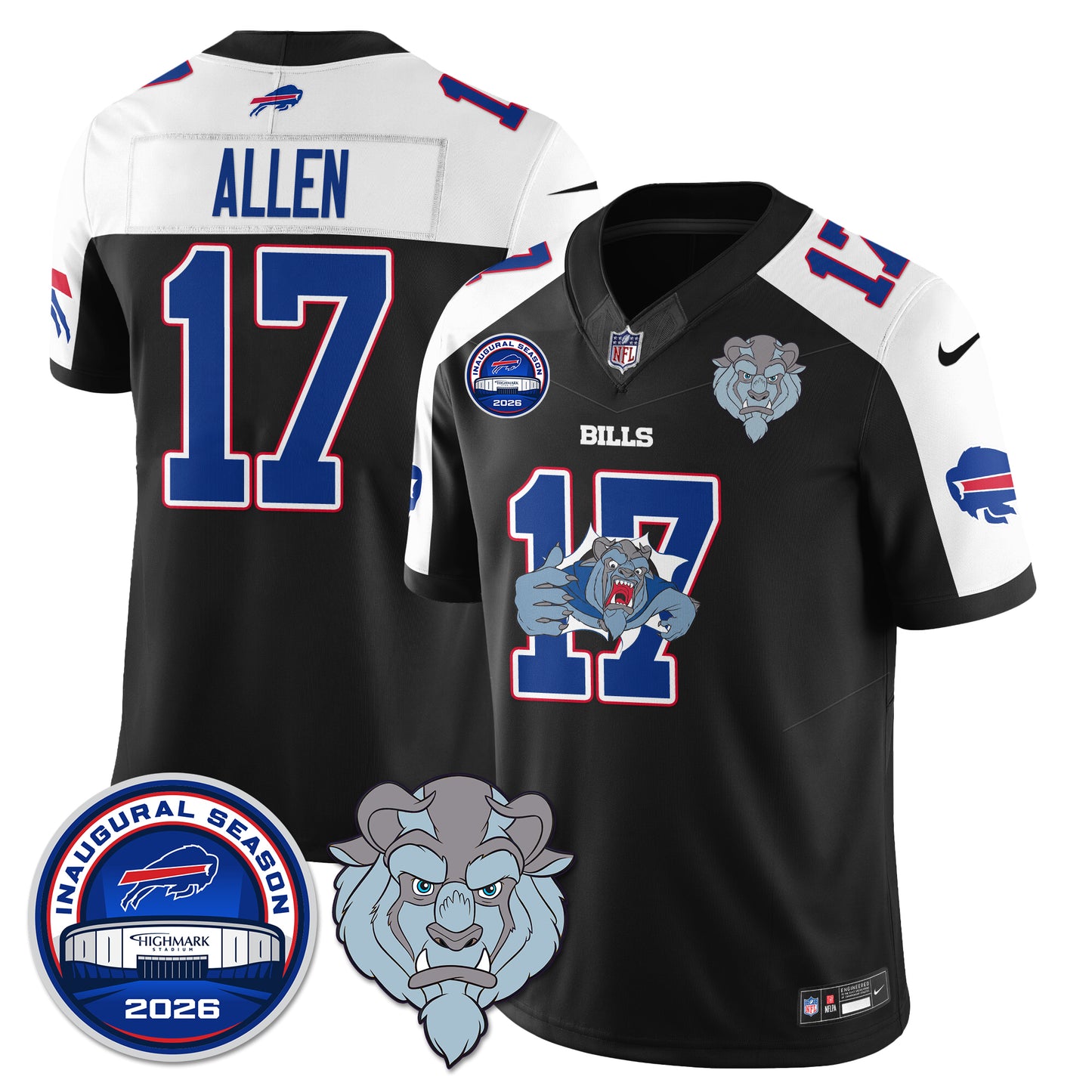 BUF x Hairy Blue Beast Edition Vapor Jersey - Stitched