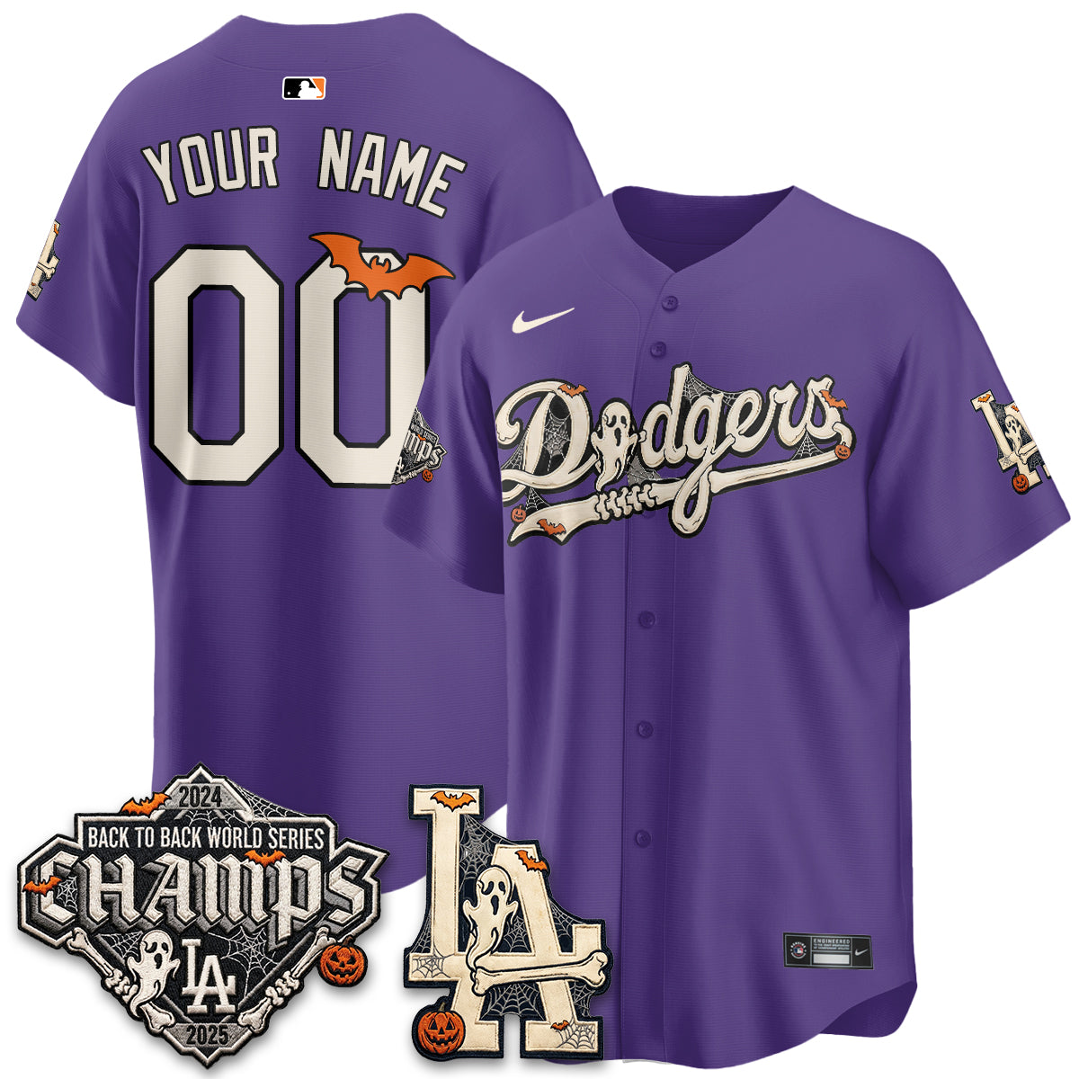Los Angeles Dodgers Halloween 2026 Vapor Custom Jersey - Stitched