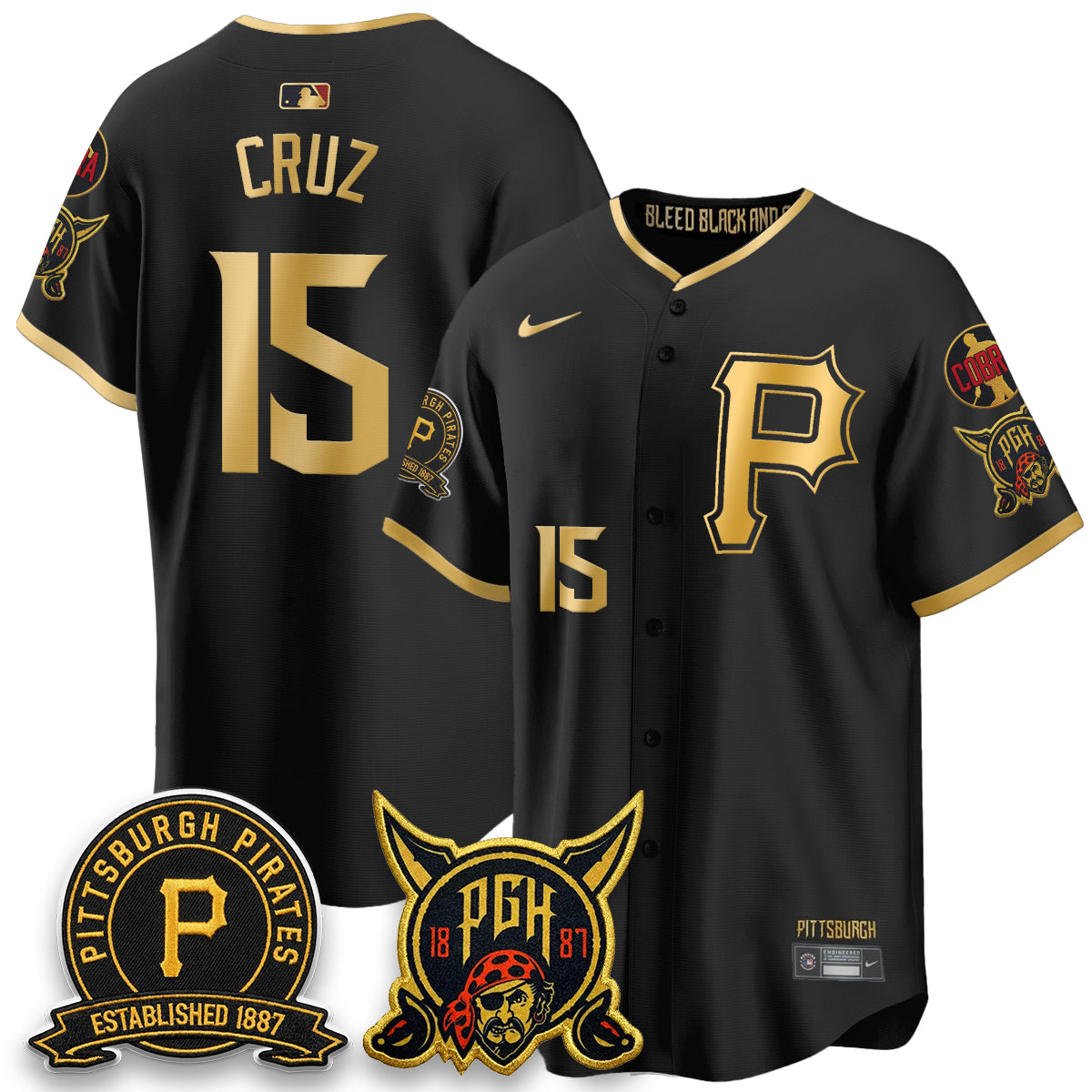 PIT 2026 City Connect Vapor Limited Jersey - Cobra & Est 1887 Patch - All Stitched