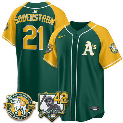 OAK 2026 Jackie Robinson Day - Celebrating 125 Years Limited Vapor Jersey - All Stitched