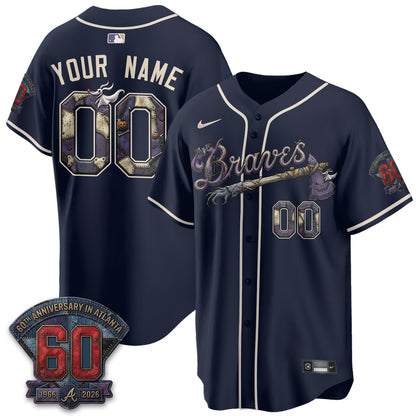 Atlanta Braves Nightmare Edition Vapor Custom Jersey - Stitched
