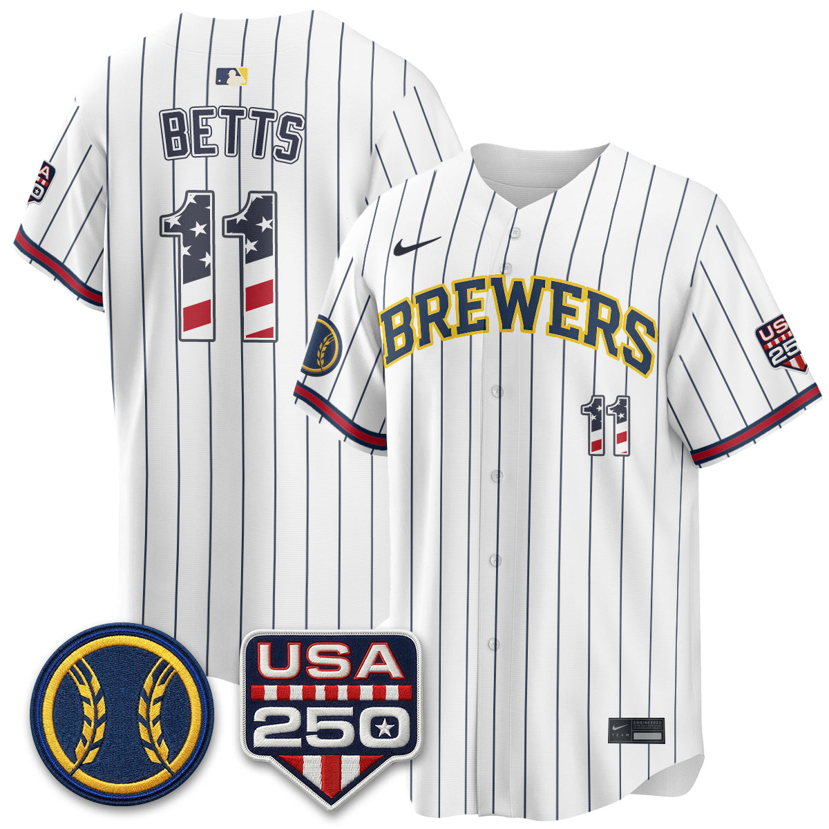 Milwaukee Brewers Fourth of July Vapor Limited Jersey - Stitched