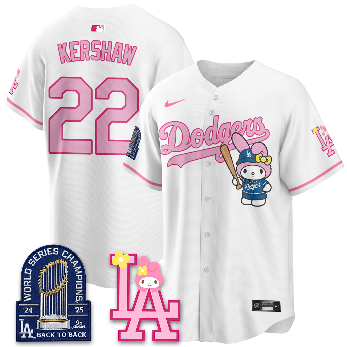 Los Angeles Dodgers My Melody Edition Vapor Jersey - Stitched