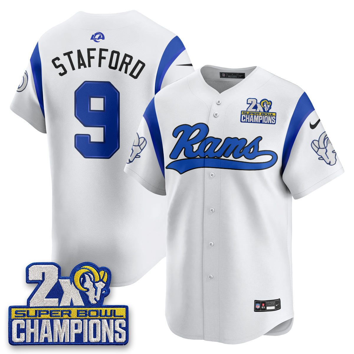 LAR 2X Champs Rivalries Baseball Vapor Jersey - Stitched