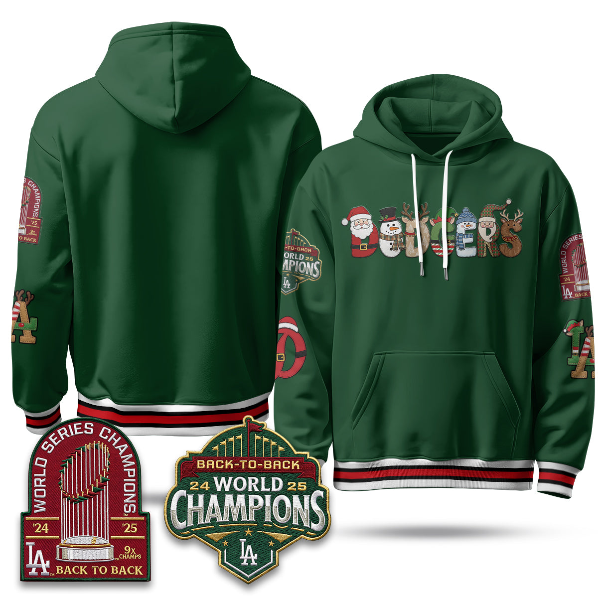 Los Angeles Dodgers 2026 Xmas Edition Hoodie - Stitched