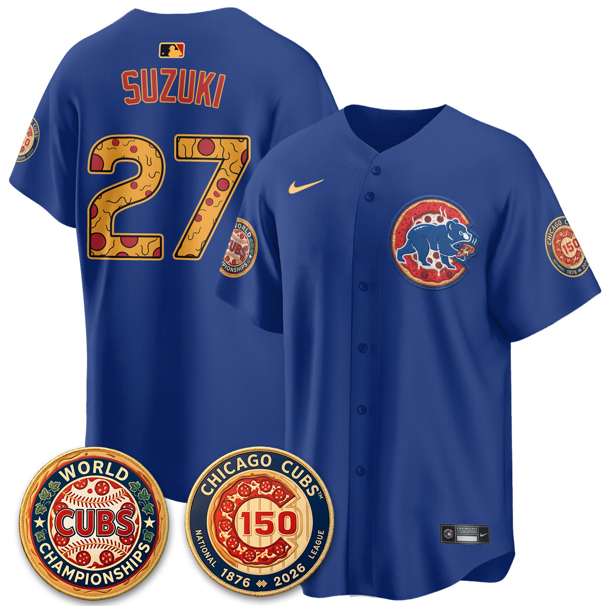Chicago Cubs Deep Dish Pizza Vapor Limited Jersey - Stitched