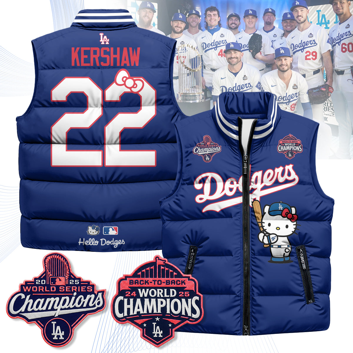 Los Angeles Dodgers Meow KT Edition Unisex Puffer Vest - Printed