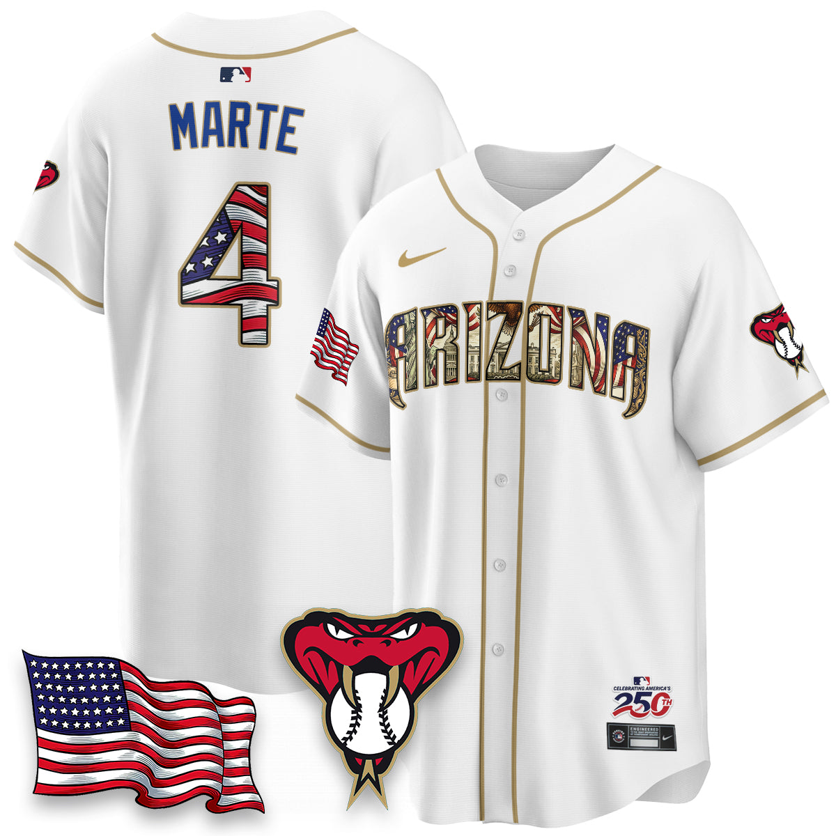 Arizona Diamondbacks 2026 Independence Day USA Vapor Limited Jersey - Stitched-NHM