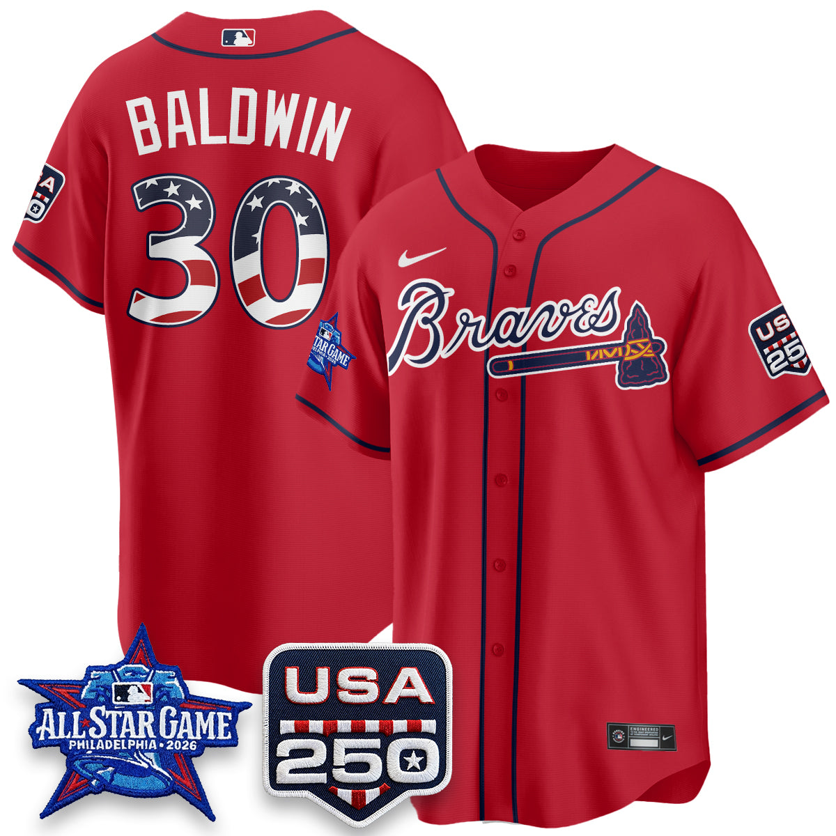 Atlanta Braves 2026 All Star Game Vapor Jersey- Stitched
