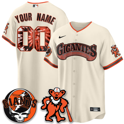 San Francisco Giants x Grateful Dead Vapor Custom Jersey - Stitched