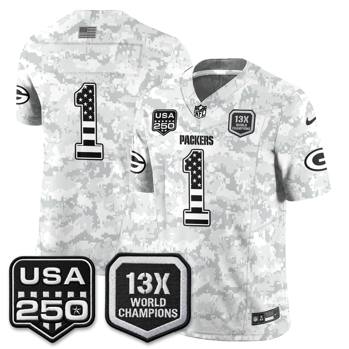 GB 2026 Salute To Service Edition Vapor Jersey - Stitched