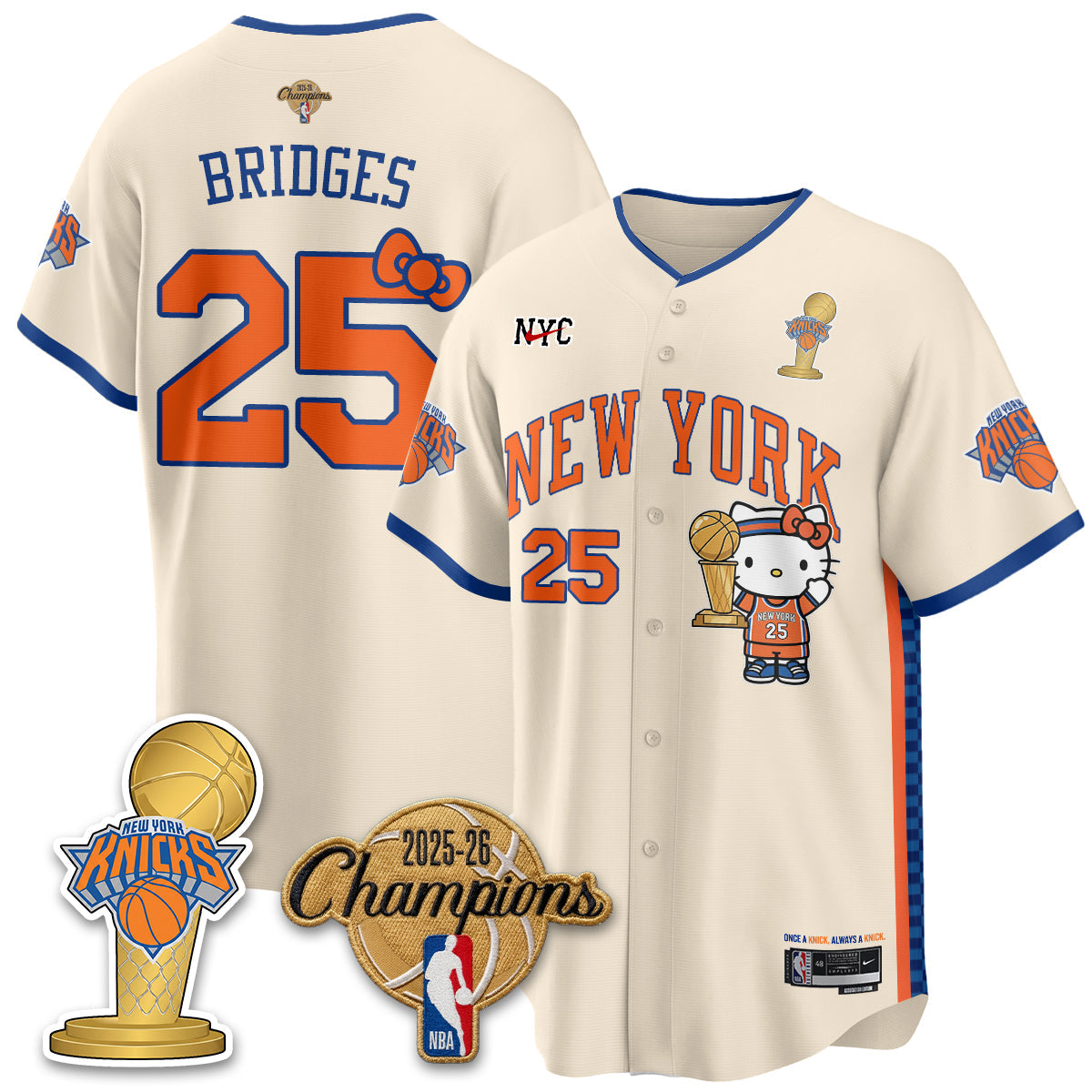 NYK 2026 NBA Champions x Meow Kitty Vapor Jersey - Stitched-NHM