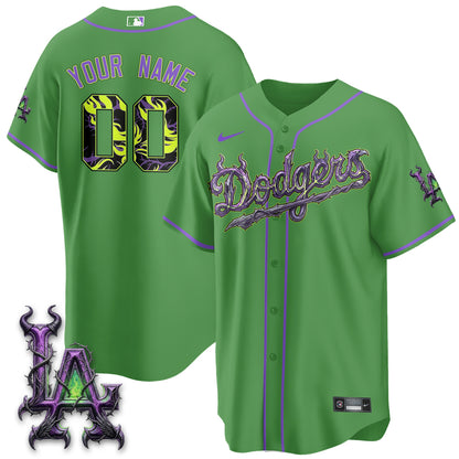 Los Angeles Dodgers Villains Halloween - Horned Queen Vapor Custom Jersey- Stitched
