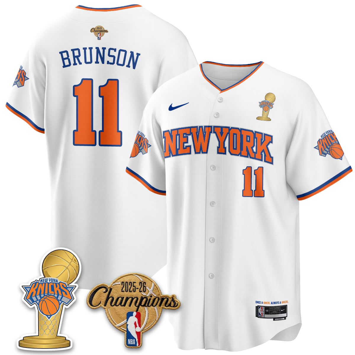 NYK 2026 NBA Champions Vapor Jersey - Stitched