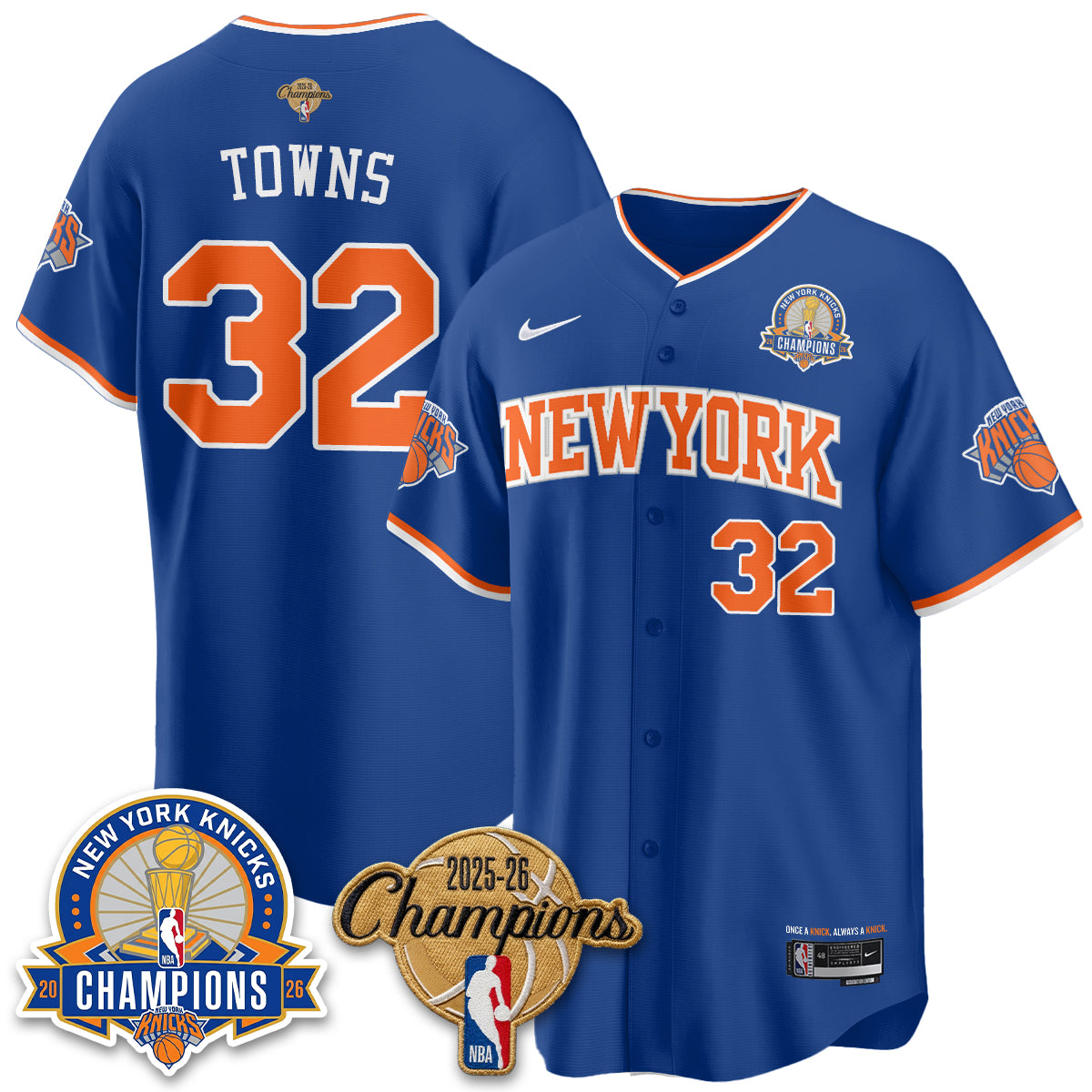 New York Knicks 2026 NBA Champions Special Edition Vapor Jersey V2- Stitched