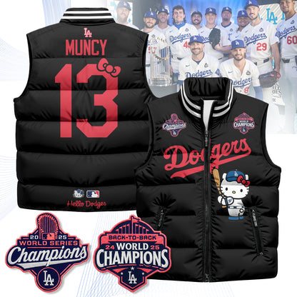 Los Angeles Dodgers Meow KT Edition Unisex Puffer Vest - Printed