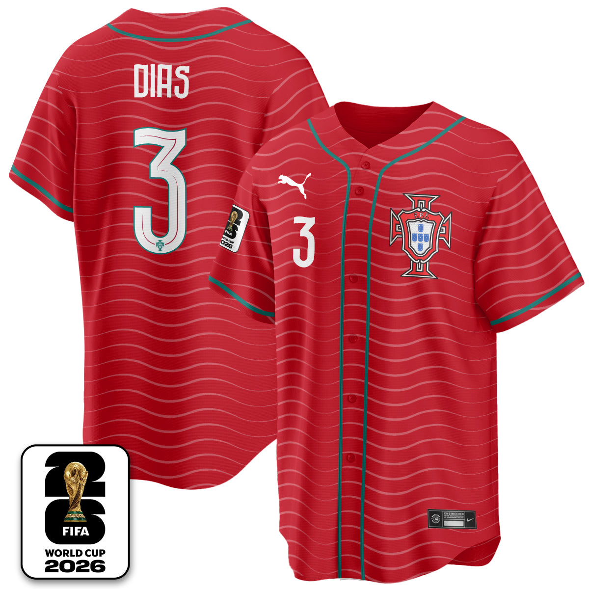 Portugal Soccer National Team x Baseball Vapor Limited Jersey - Stitched