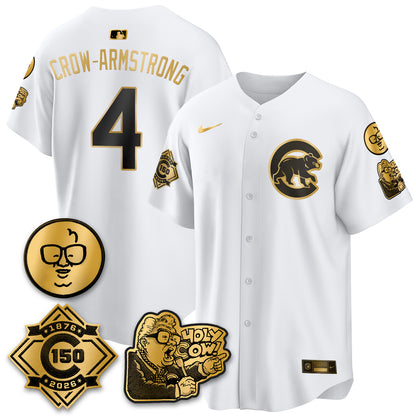 Chicago Cubs 150th Anniversary Harry Caray Holy Cow Vapor Premier Limited Jersey - All Stitched V3