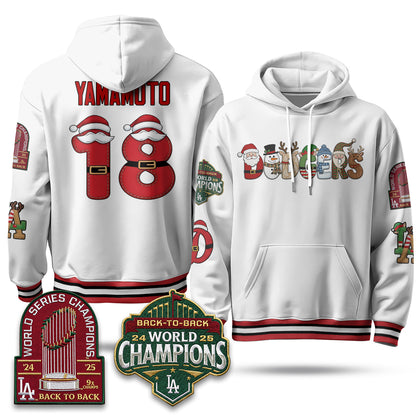 Los Angeles Dodgers 2026 Xmas Edition Hoodie - Stitched
