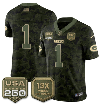 GB 2026 Salute To Service Edition Vapor Jersey - Stitched