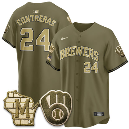 MIL New Era Olive 2026 Armed Forces Day Jersey - All Stitched