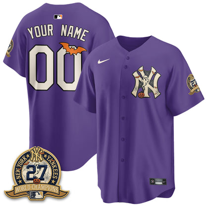 New York Yankees Halloween 2026 Vapor Limited Custom Jersey - Stitched