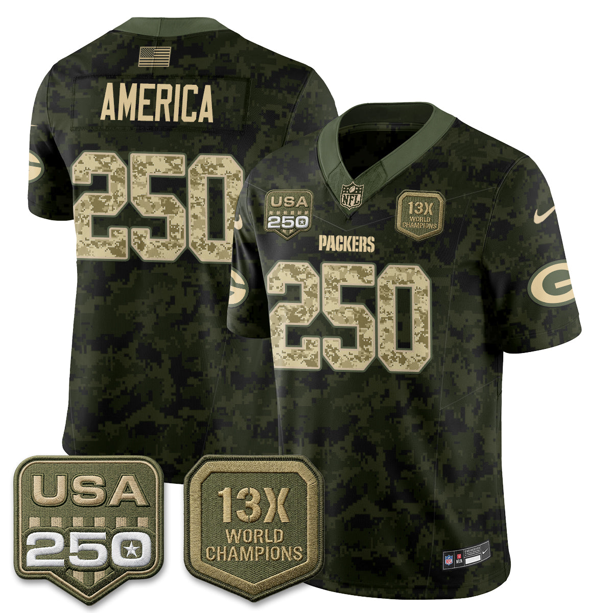 GB 2026 Salute To Service Edition Vapor Jersey - Stitched