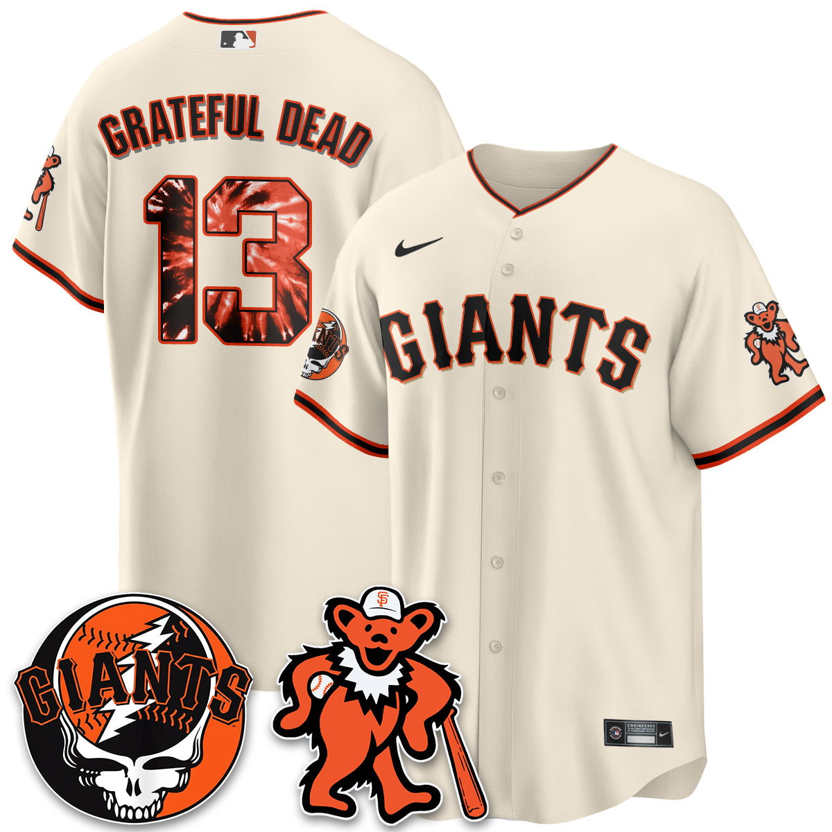 San Francisco Giants x Grateful Dead Vapor Jersey - Stitched